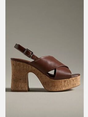 NWT BY ANTHROPOLOGIE CROSS-STRAP WOVEN PLATFORM SANDALS